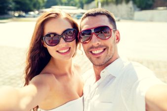 happy hispanic couple