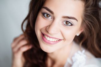 cheerful smiling brunette